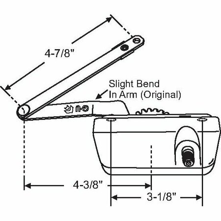 STRYBUC RH DYAD ARM OPERATOR BLUE WHT 36-516RHBW